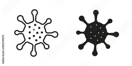 Bacteria icons Black vector illustration for social media, app, and web