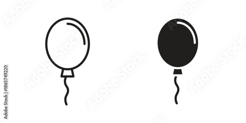 Balloon icons Black vector illustration for social media, app, and web