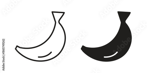 Banana icons Black vector illustration for social media, app, and web