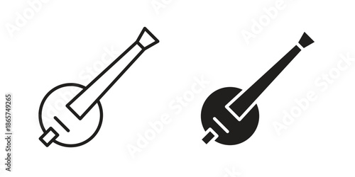 Banjo icons Black vector illustration for social media, app, and web