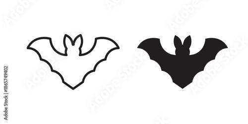 Bat icons Black vector illustration for social media, app, and web