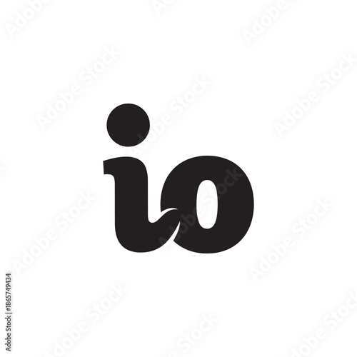 Stylish lowercase io logo in bold black font on white