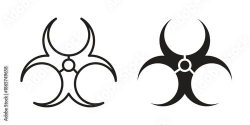 Biohazard icons Black vector illustration for social media, app, and web