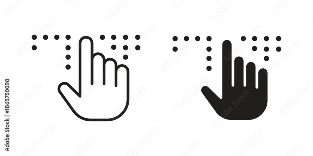 Obraz premium Braille icons Black vector illustration for social media, app, and web