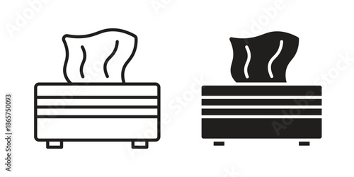 Box tissue icons Black vector illustration for social media, app, and web