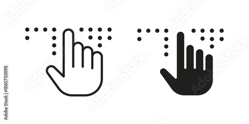 Braille icons Black vector illustration for social media, app, and web