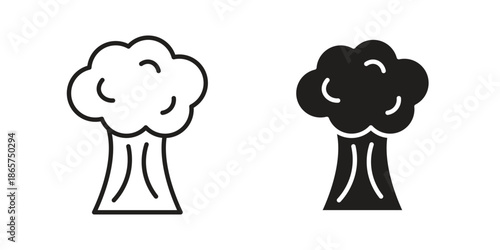 Broccoli icons Black vector illustration for social media, app, and web