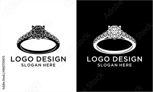 Elegant Diamond Ring Logo Design for Jewelry Brand Identity.