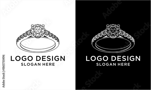 Elegant Diamond Ring Logo Design for Jewelry Brand Identity.