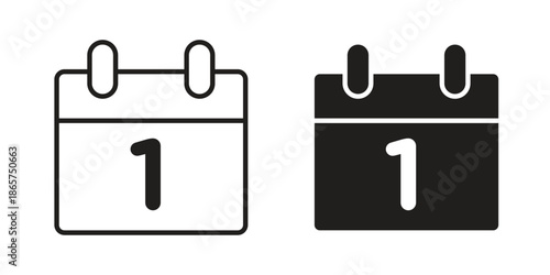 Calendar day icons Black vector illustration for social media, app, and web
