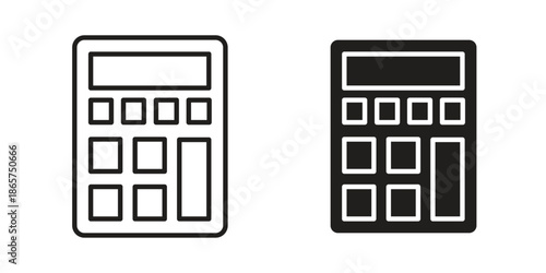 Calculator icons Black vector illustration for social media, app, and web