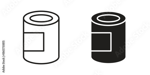 Can food icons Black vector illustration for social media, app, and web