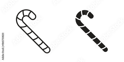 Candy Cane icons Black vector illustration for social media, app, and web