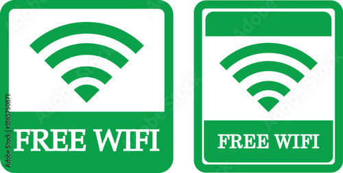 Free wifi zone icon set. Wireless connection icon. internet spot designation. Wifi internet icons symbol set, wifi logo button collection. shop etc place free internet or network service