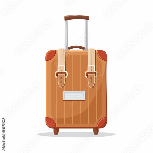 Suitcase Vintage Sign Emoji Icon Illustration. Travel Bag Vector 