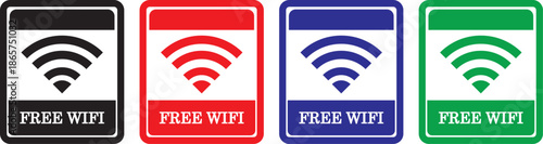 Free wifi zone icon set. Wireless connection icon. internet spot designation. Wifi internet icons symbol set, wifi logo button collection. shop etc place free internet or network service