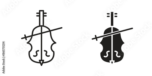 Cello icons Black vector illustration for social media, app, and web