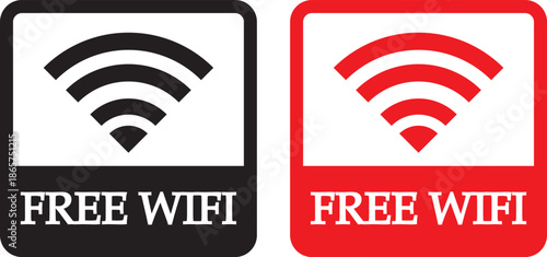 Free wifi zone icon set. Wireless connection icon. internet spot designation. Wifi internet icons symbol set, wifi logo button collection. shop etc place free internet or network service