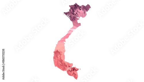 Vietnam Map Art - A Textured, Colorful Geographic Representation.