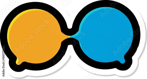 Stylized graphic representing connected speech bubbles or abstract shapes