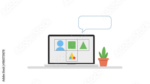 tablet pc with green screen and speech bubble