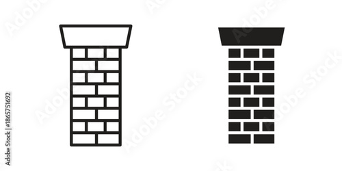 Chimney icons Black vector illustration for social media, app, and web