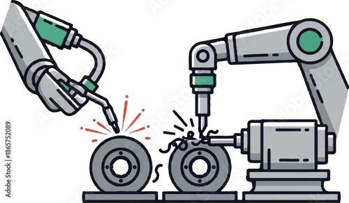 Industrial robots automate precision manufacturing processes