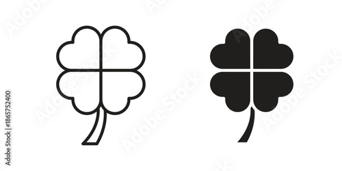Clover icons Black vector illustration for social media, app, and web