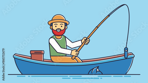 fisherman with fishing rod