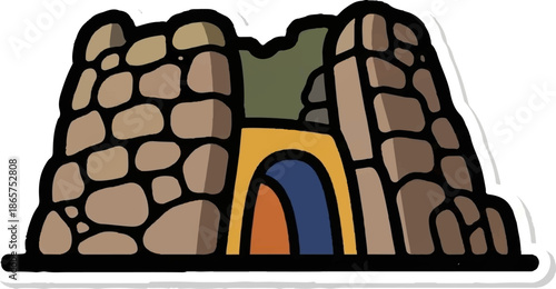 Rustic stone structure with an arched entrance