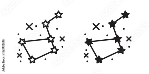 Constellation icons Black vector illustration for social media, app, and web