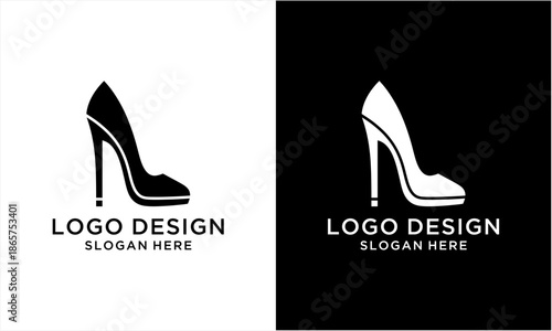 Elegant High Heel Shoe Logo Design for Fashion and Footwear Brands.