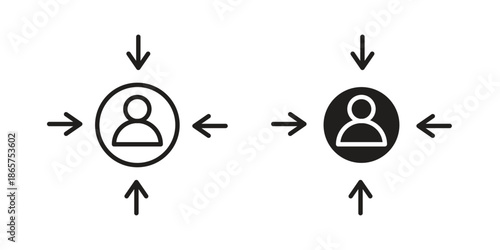 Customer centricity icons Black vector illustration for social media, app, and web