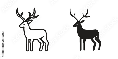 Deer icons Black vector illustration for social media, app, and web