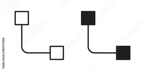 Diagram nested icons Black vector illustration for social media, app, and web