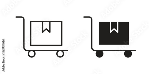 Dolly flatbed icons Black vector illustration for social media, app, and web