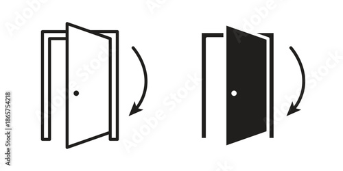 Door closed icons Black vector illustration for social media, app, and web