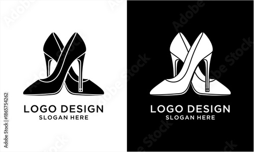 Elegant High Heels Logo Design for Fashion and Footwear Brands.