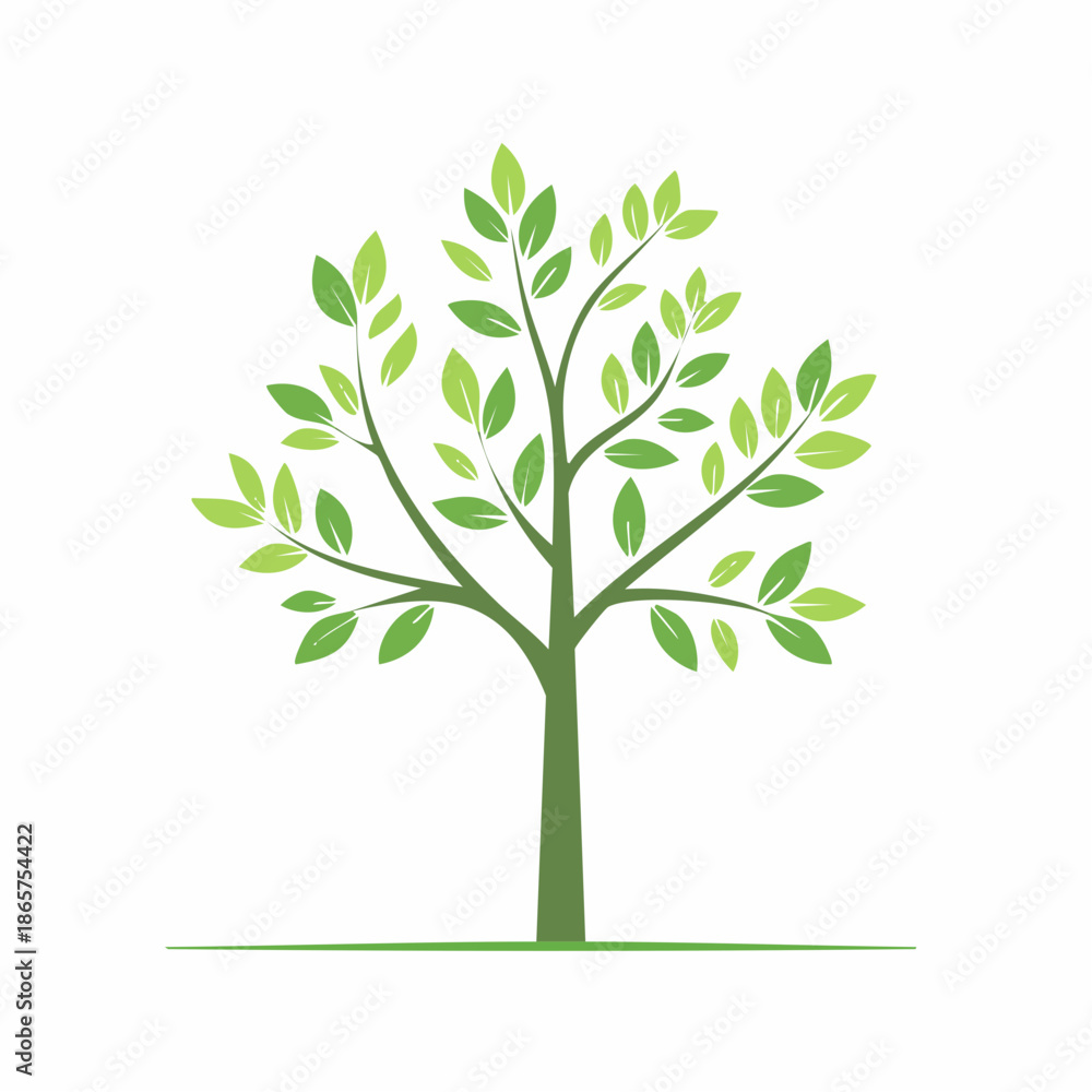 Obraz premium green tree vector illustration
