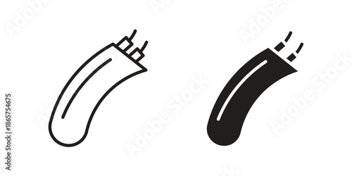 Electric cable icons Black vector illustration for social media, app, and web