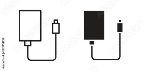 External hard drive icons Black vector illustration for social media, app, and web