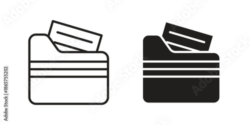 File folder icons Black vector illustration for social media, app, and web