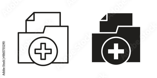 File medical icons Black vector illustration for social media, app, and web