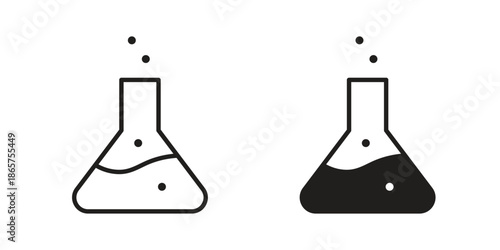 Flask icons Black vector illustration for social media, app, and web