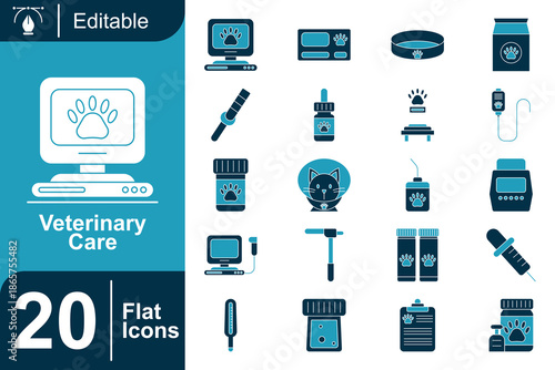 Veterinary Care Icons Set
