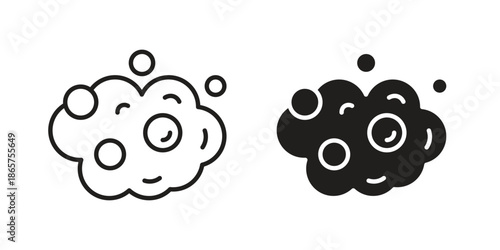 Foam icons Black vector illustration for social media, app, and web
