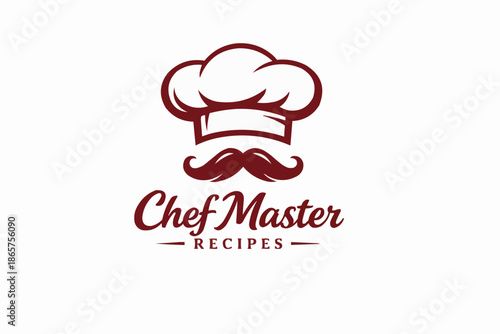 A simple chef master logo design with a circular shape and text