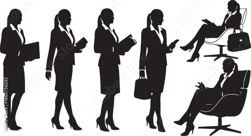 Silhouette of diverse people jumping in joy vector illustration, flat design success and happiness concept