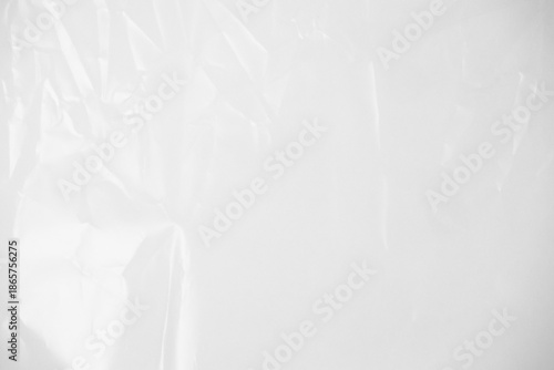 Plastic wrap transparent texture overlay effect. Polyethylene packaging of vinyl wrap or cd cover. Shrink crumpled plastic bag sleeve, package mockup illustration