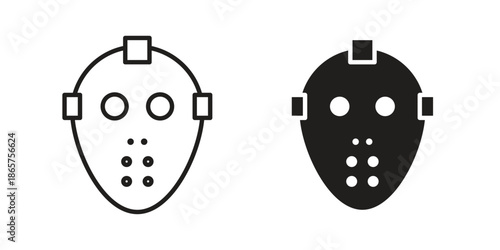 Hockey mask icons Black vector illustration for social media, app, and web